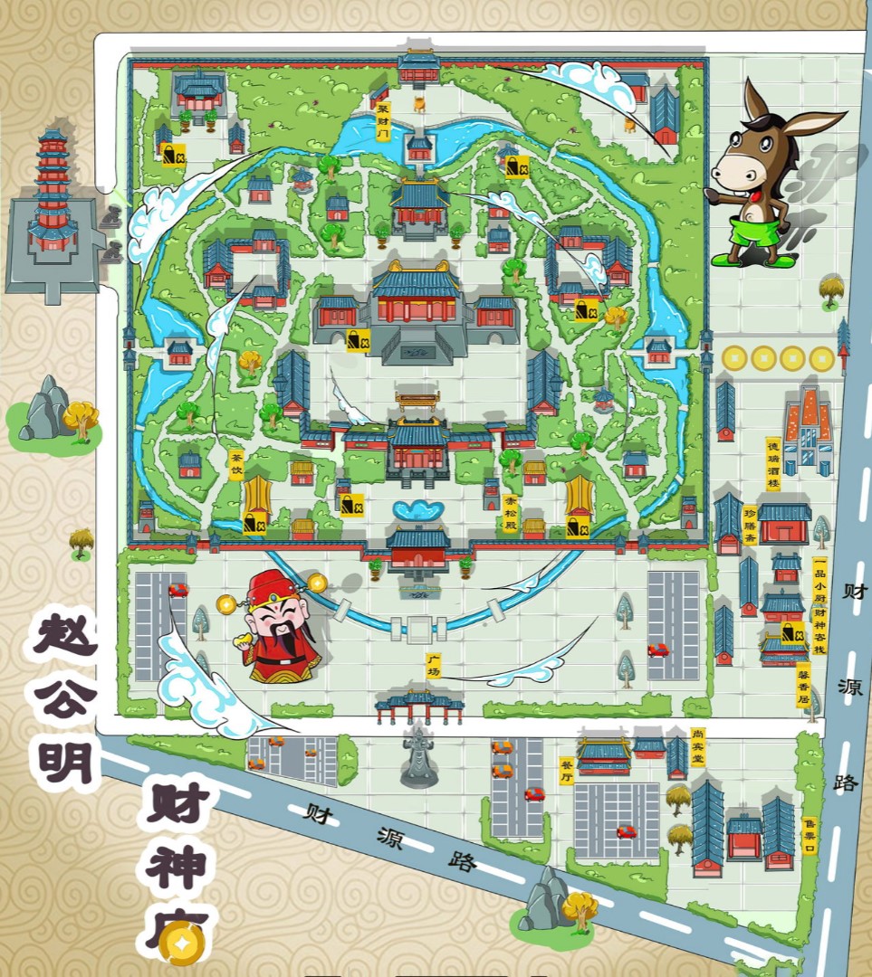 泾川寺庙类手绘地图